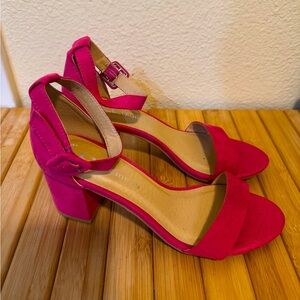 Pink Suede Block Heels – CL Chinese Laundry Jody – Women’s 7
